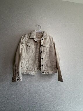 Harper Cream Sherpa-Lined Denim Trucker Jacket